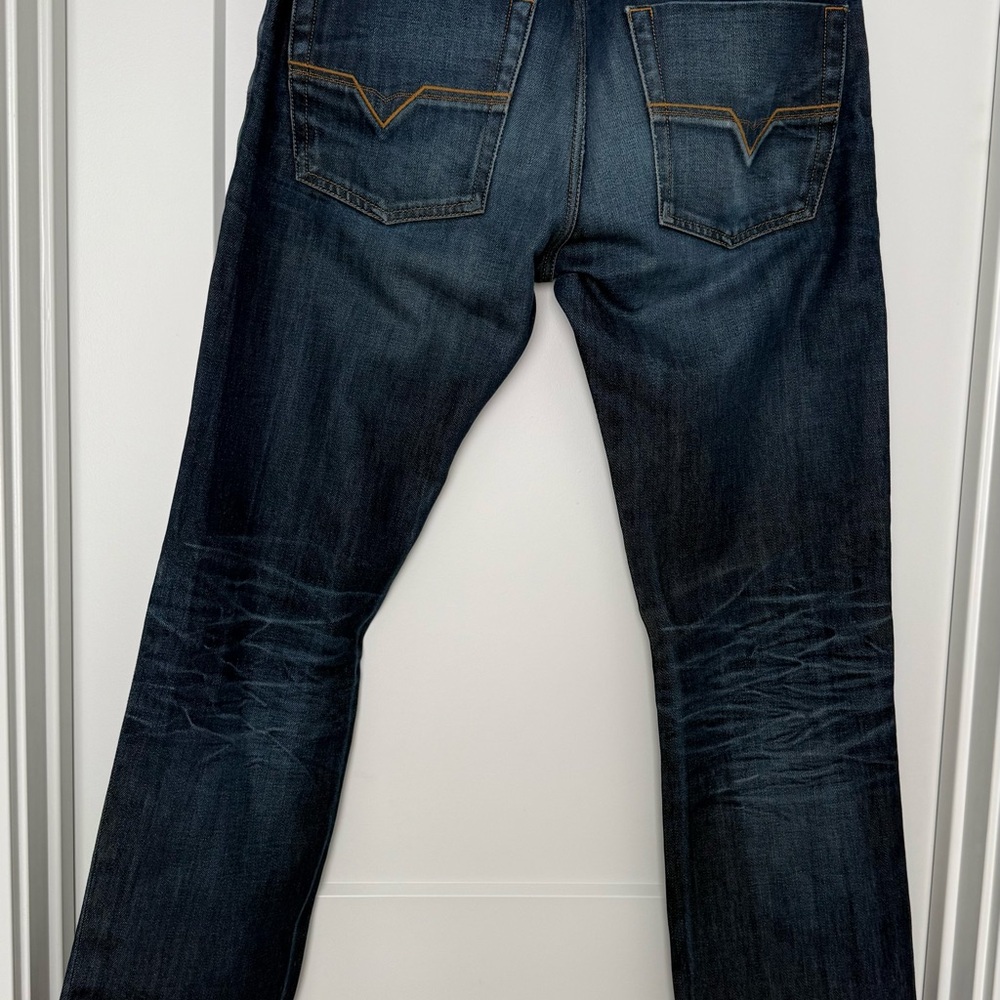 Diesel Zatiny Jeans Mens 34x35 Blue Dark Wash Bootcut Stretch Made In Italy - Picture 5 of 7